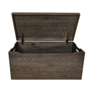 Oak Wood Open Grey Blanket Chest