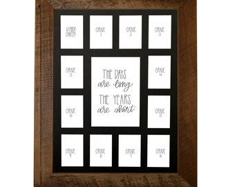 Barnwood Frame School Photo Collage Mat, K-12, 12 Openings