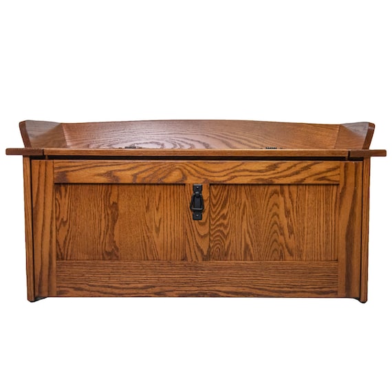 Mission Style Shoe Storage Bench Choose Wood Color Storage Bench Mission Entryway Bench Etsy