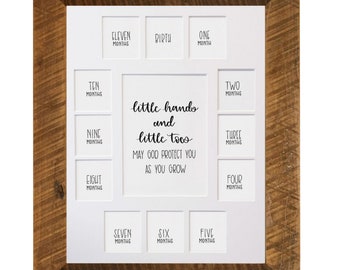 Reclaimed Barnwood First Year Photo Frame, Little Hands and Toes, 11x14