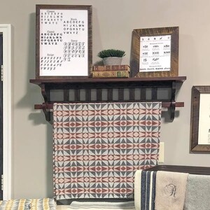 thumbnail interactive-video image 1 of Hope Woodworking RRD Quilt Hanger For Wall For Display (30") Amish Made Wooden Quilt Rack Wall Mount - Rustic Tapestry Quilt Wall Hangers (Maple Wood, Ebony Stain, 30" Long 1 of 9