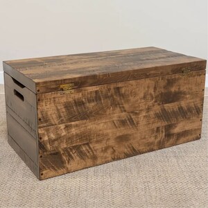 Back of Roughsawn Brown Maple Wood Blanket Chest