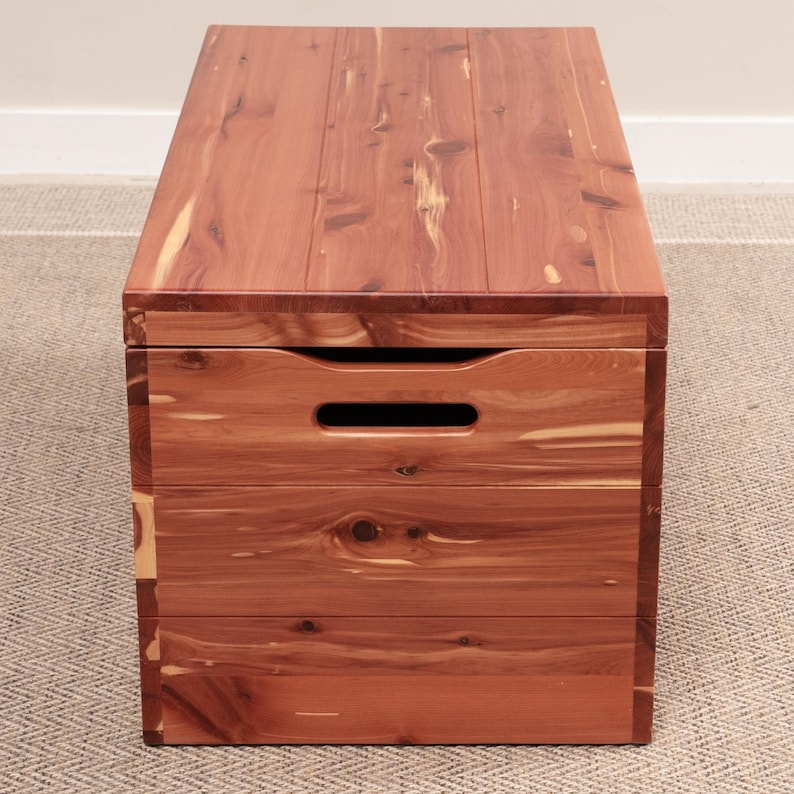 side of cedar blanket chest