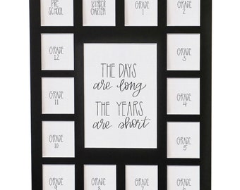 School Photo Mat, Preschool to 12th Grade, 15 Openings, 11x14 Black Mat