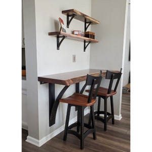 4 Solid Wood Swivel Stools for Bars and Counters | Set of Swivel Stools with Back