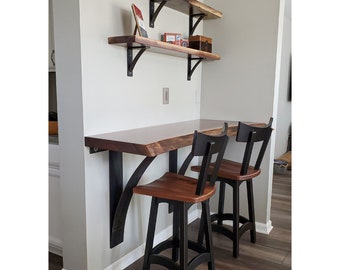 Solid Wood Swivel Stools | Brown Maple Frame, Set of 4
