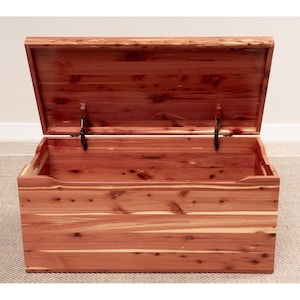 open cedar blanket chest