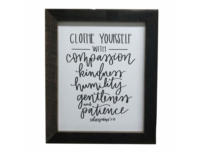 Clothe Yourself Colossians 3 12 Print 8x10 Rustic Reclaimed Etsy