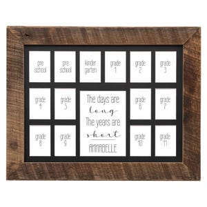 Barnwood School Photo Frame | Personalized Picture Mat, 15 Openings