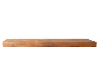 Stained Pine Wood Shelf | Rustic Wall Decor (No Brackets)