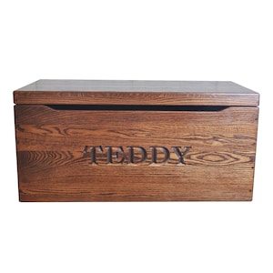 Personalized Wooden Blanket Chest | Custom Amish Storage Chests | Oak Wood Toy Chest | Engraved