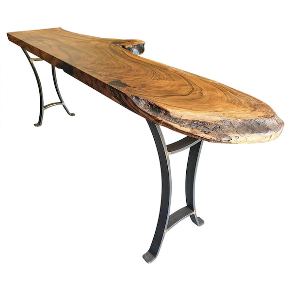 Live Edge Wood Console Table | English Walnut Sofa Table