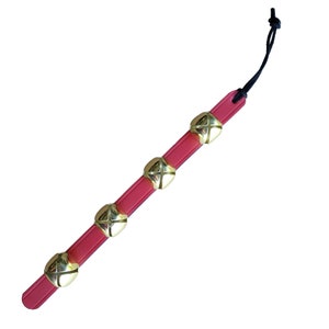 Hanging Sleigh Bells on Leather Strap Multi-Purpose Shopkeepers Bell Jingle Bell Door Christmas Sleigh Bells & Dog Training Bells