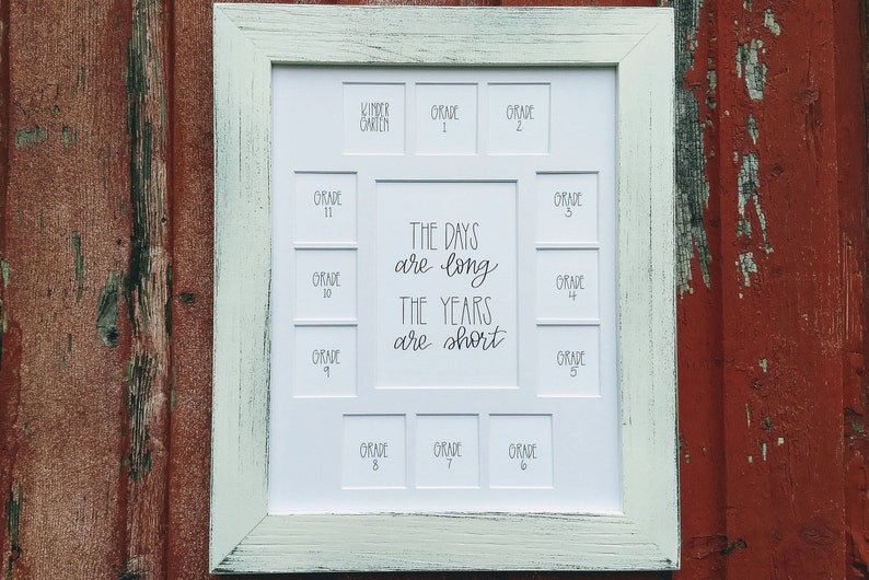 K12 School Photo Frame The Days are Long White Distressed Etsy