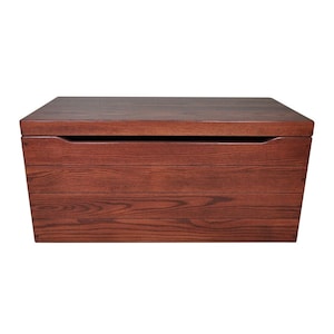 Oak Wood Blanket Storage Trunk, Washington Cherry Stain