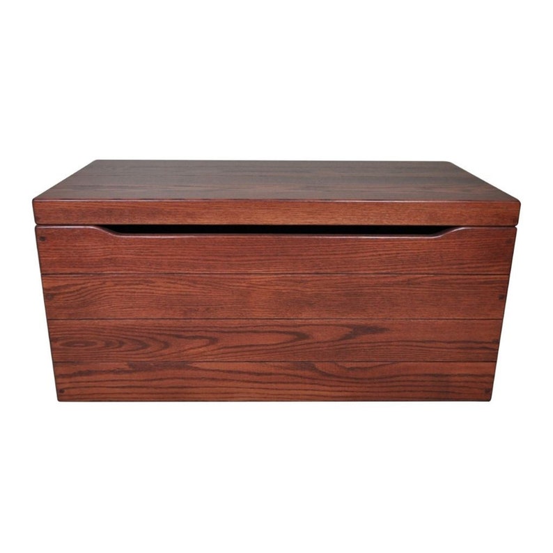 Oak Wood Blanket Storage Trunk, Washington Cherry Stain