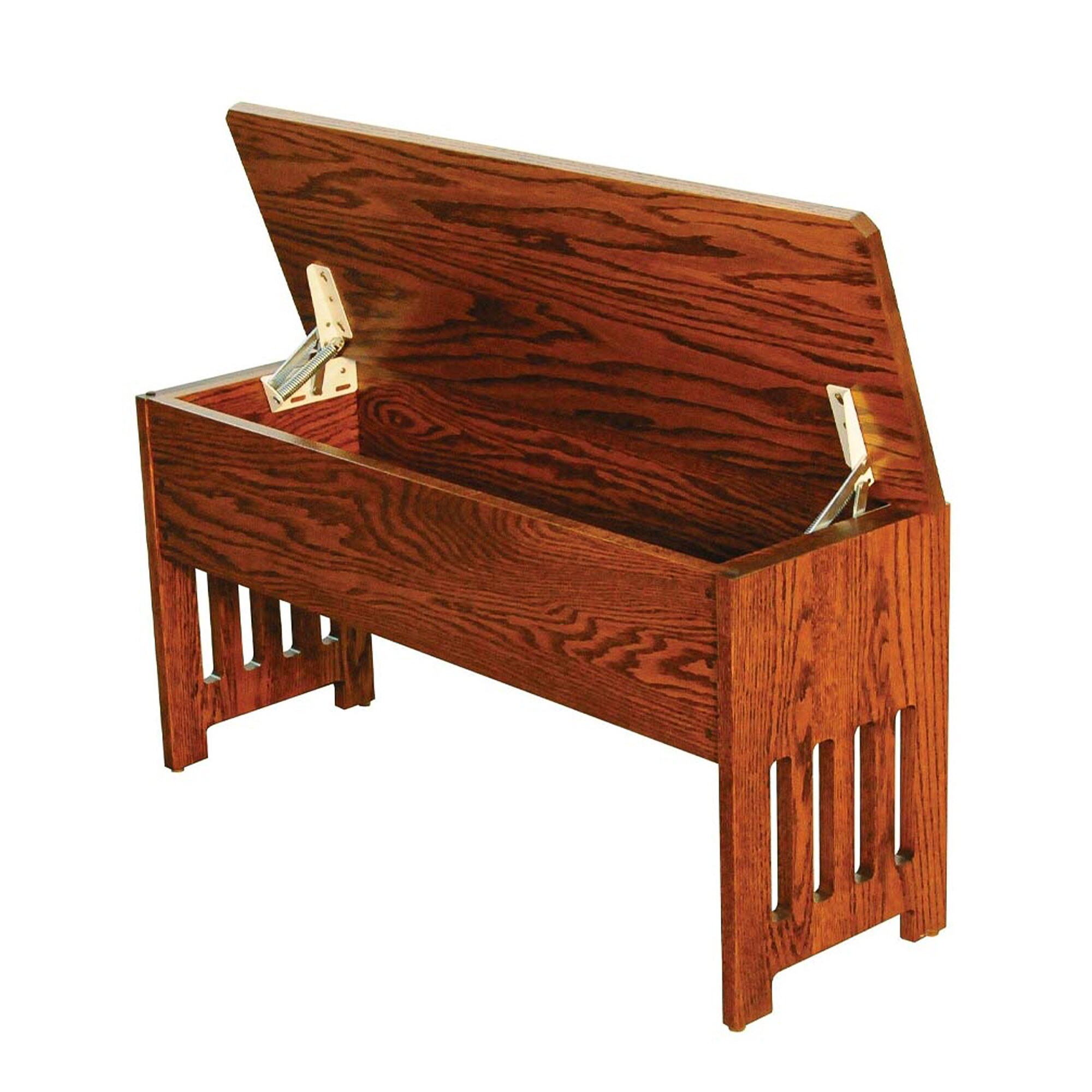 Oak Mission Style Storage Bench Quartersawn Oak Storage Bench Solid Wood Mission Bench Etsy