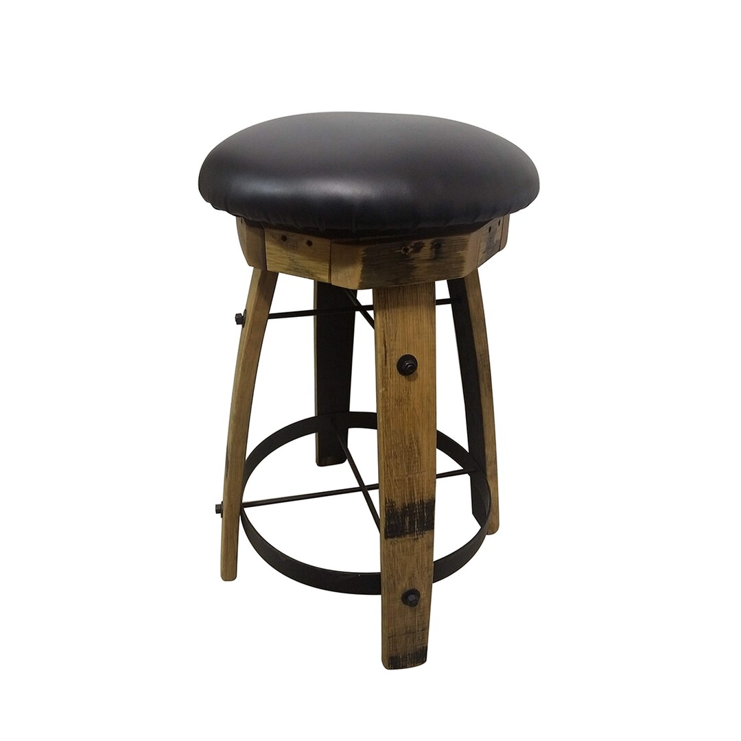 Whiskey Barrel Bar Stool Backless Backless Swivel Bar Stool With