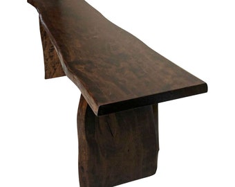 Cherry Live Edge Bench | Rustic Solid Wood Amish Bench