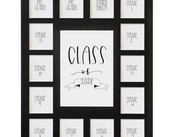 Promotion 2028, passe-partout noir 11 x 14 pouces, préscolaire-12, ouvertures 15, paillasson uniquement
