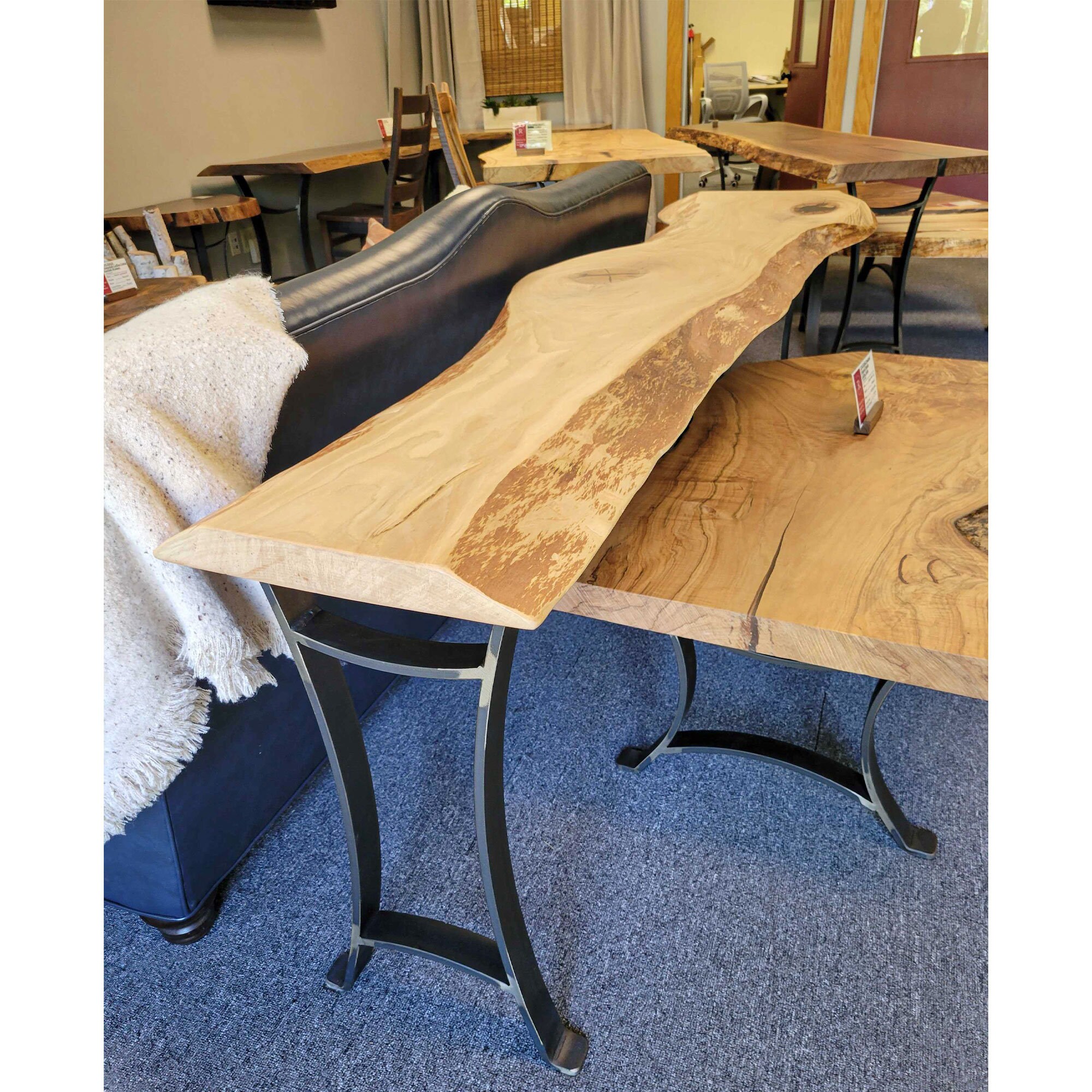 Sycamore 8 FT Live Edge Console Table Sycamore Sofa Table Living