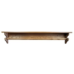 Solid Wood Quilt or Tapestry Hanger | Amish Quilt Rack with Shelf | Wall Mounted Quilt Rack Shelf | Blanket Rug Display Rack with Shelf