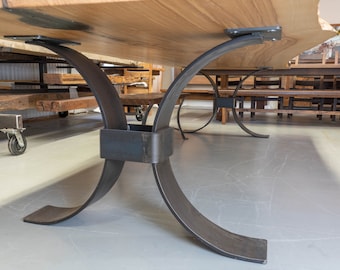 Modern Metal Base for Dining Tables | Steel Dining Table Base | Handwelded Steel Base for Tables | Powder Coated Steel