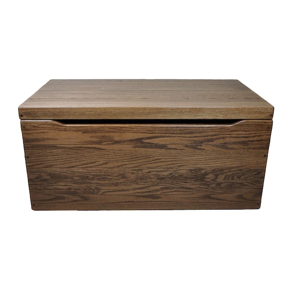 Solid Oak Wood Blanket Chest | Amish Handcrafted Storage Trunk