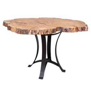 Ash Live Edge Counter Height Table | Round Rustic Bar Table | Live Edge Pub Table