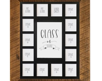 Cadre photo pour école 11 x 14, noir avec ouverture de passe-partout 15, promotion 2030