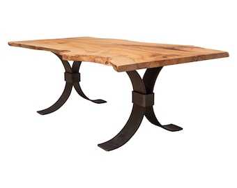 Maple Live Edge Dining Table | 85" Dining Table | Wood Slab Dining Room Table