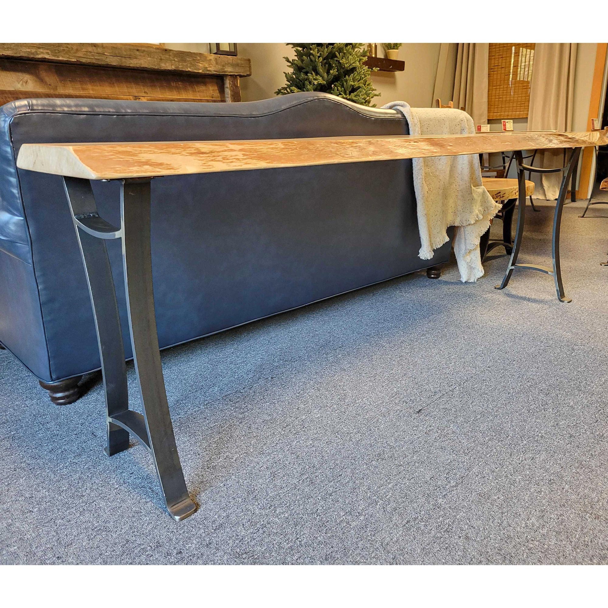 Sycamore 8 FT Live Edge Console Table Sycamore Sofa Table Living