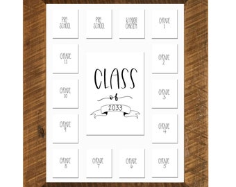 11x14 School Picture Frame, White 15 Opening Mat, Class of 2033