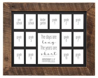 Personalized Barnwood School Photo Mat | 15 Openings