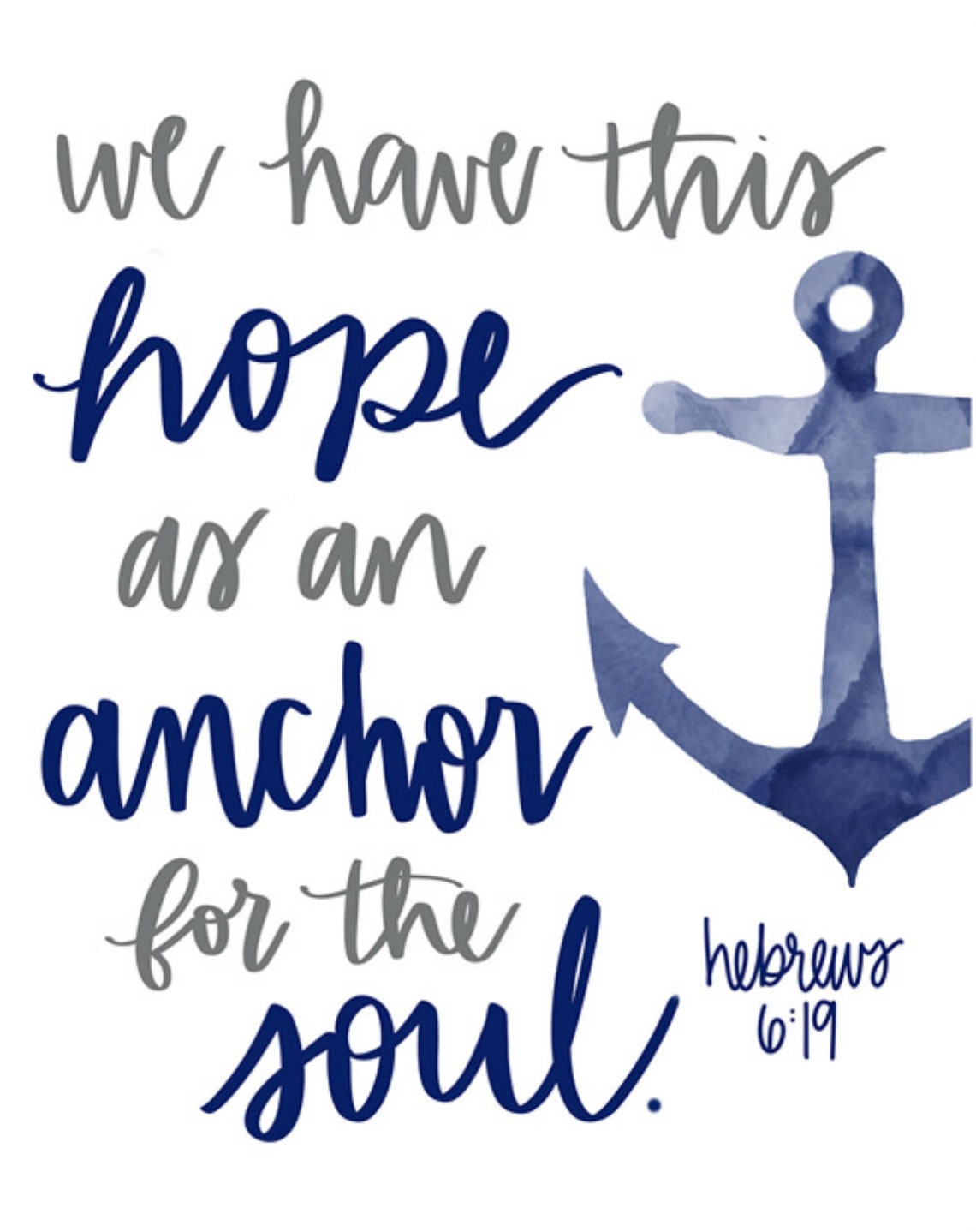 We Have This Hope as an Anchor for the Soul Print, 8X10 Rustic ...