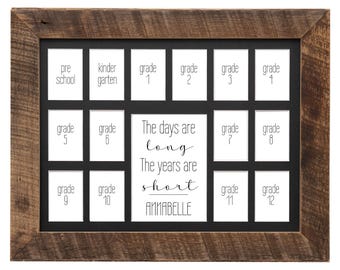 Personalized Barn Wood School Photo Mat | 15 Openings