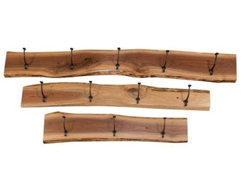 Live edge wood coat rack sales
