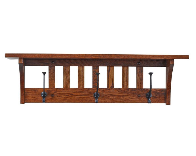 Coat Tree Wall Mounted Arts and Crafts/craftsman Etsy