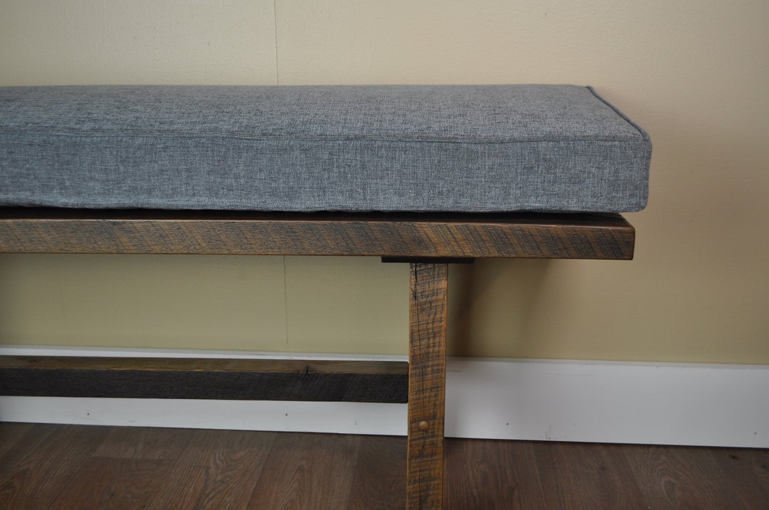 60 Custom Upholstered Bench Cushion With Piping 3 Thick Etsy