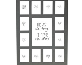 School Photo Mat, Kindergarten - 11th Grade, Gray Linen Cardstock (12x16)