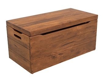 Solid Hickory Blanket Chest | Wooden Storage Chest | Hickory Wood Toy Chest