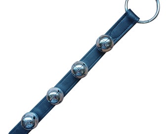 Chrome Plated Jingle Bells on Leather Strap | Door Hanging Decor