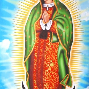 La Virgen de Guadalupe, La Virgen Maria, Our Lady Guadalupe, Virgin Mary , big Virgin Mary art canvas, Our lady of Guadalupe poster image 1