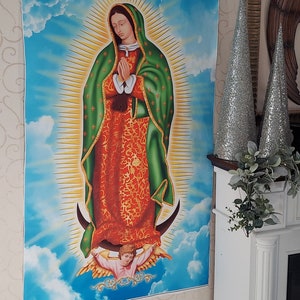 La Virgen de Guadalupe, La Virgen Maria, Our Lady Guadalupe, Virgin Mary , big Virgin Mary art canvas, Our lady of Guadalupe poster image 3