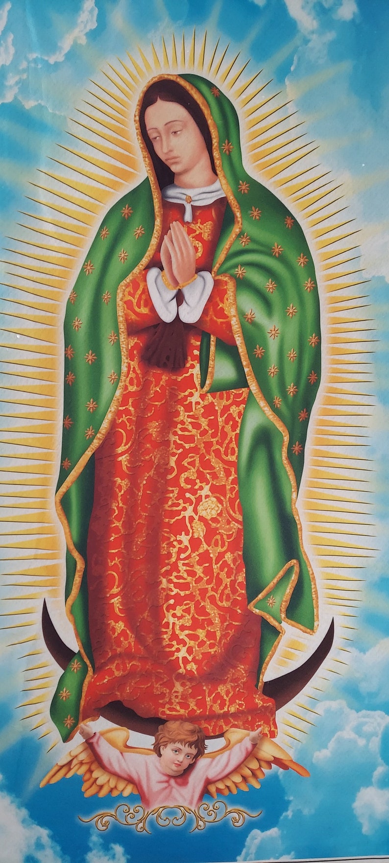 La Virgen de Guadalupe, La Virgen Maria, Our Lady Guadalupe, Virgin Mary , big Virgin Mary art canvas, Our lady of Guadalupe poster image 5