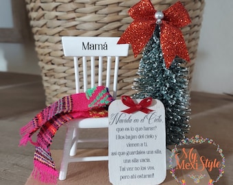 Christmas in heaven, Navidad en el cielo, memorial chair, memorial Christmas ornament, Spanish Christmas, Mexican Christmas