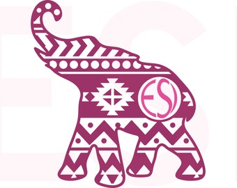 Download Elephant monogram designs. SVG DXF & EPS for use with