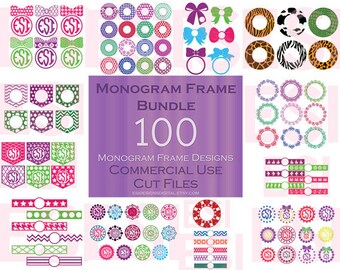 Monogram Frame Bundle, svg bundle. Circle Monogram svg files, svg Designs, SVG, DXF, EPS, use with, Silhouette & Cricut Explore Machines.