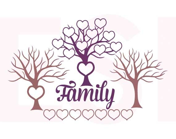 Download Family Tree SVGDXF EPS cutting files for use with | Etsy