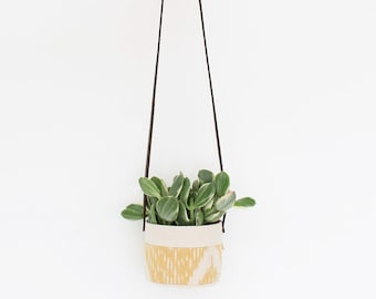 Medium Natural Canvas Hanging Planter | Ikat